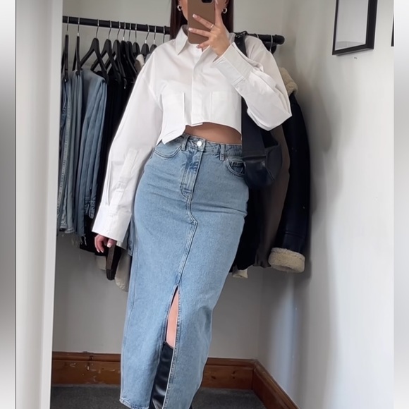 Zara Crop Poplin Shirt - Picture 6 of 16